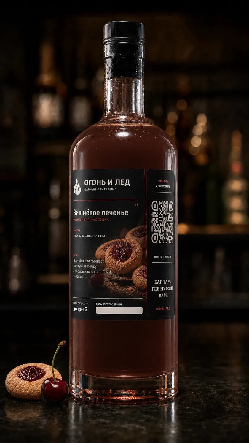 Бутылка настойки «Вишнёвое печенье»